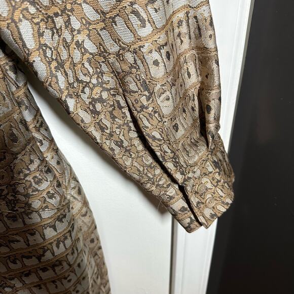 Stella McCartney Runway Crocodile Jacquard V-Neck Open Back Slit Dress Size 2 - Picture 8 of 15